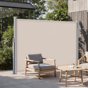 Toldo lateral, cortina lateral extensível 200,1 x 350,1 cm, proteção visual bege