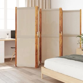 vidaXL Divisória/biombo com 5 painéis 350x180 cm castanho-acinzentado