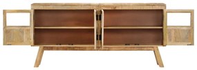 Aparador 160x30x76 cm madeira mangueira maciça castanho/preto