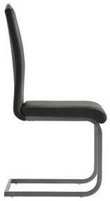 Cadeiras de jantar cantilever 2 pcs couro artificial cinzento