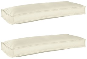 vidaXL Conjunto de Almofadas para Palete 2 pcs Creme 100 x 40 x 8 cm