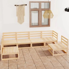 vidaXL 6 pcs conjunto lounge de jardim pinho maciço