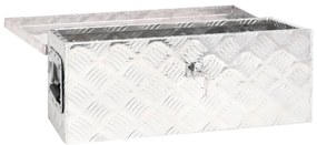 Caixa de arrumação 60x23,5x23 cm alumínio prateado