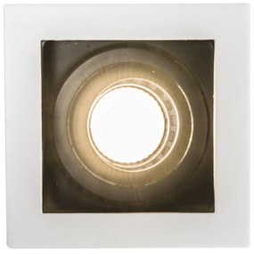 Conjunto de 6 focos embutidos modernos brancos com preto ajustáveis - Carree