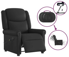 Poltrona massagens reclinável elétrica couro artificial preto