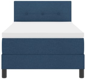 Cama Box Spring com Colchão Azul 90x190 cm Tecido