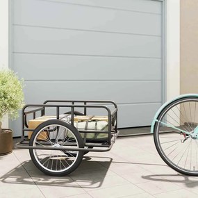 Reboque para bicicleta 130x73x48,5 cm aço preto