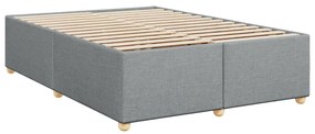 Cama com molas/colchão 140x190 cm tecido cinzento-claro