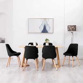 vidaXL Cadeiras de jantar 6 pcs veludo preto