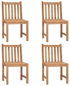Cadeiras de jardim c/ almofadões 4 pcs madeira de teca maciça
