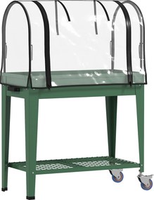 Outsunny Mesa de Cultivo com Rodas 80x40x120 cm Horta Urbana Elevada com Cobertura de Estufa para Cultivar Plantas Flores Verde | Aosom Portugal