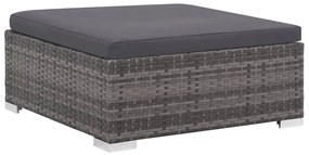 Conjunto de lounge de jardim com 6 peças e almofadas, vime sintético,