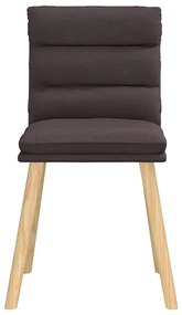 Cadeiras de jantar 6 pcs tecido castanho-escuro