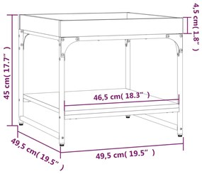 Mesa de centro 49,5x49,5x45 cm derivados de madeira preto