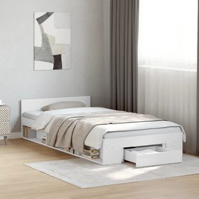 Estrutura cama c/ gaveta 90x190 cm derivados de madeira branco