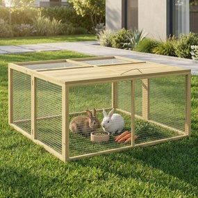 Parque Dobrável para Coelhos, 120 x 120 x 57 cm, Teto de Abertura Total, Cinzento