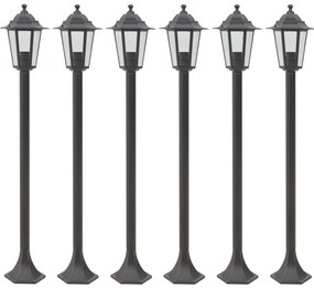 Candeeiros de pé para jardim 6 pcs E27 110 cm alumínio bronze
