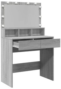 Toucador com LED 80x41x134,5 cm cinzento sonoma
