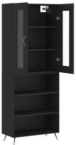 Armário alto 69,5x34x180 cm derivados de madeira preto
