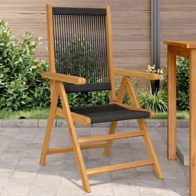 vidaXL Cadeiras de jardim 2 pcs acácia maciça e polipropileno preto