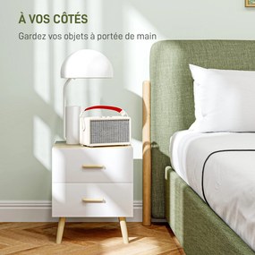 Mesa de cabeceira com 2 gavetas 40 x 40 x 50 cm, estilo moderno, para quarto, sala de estar, cor carvalho