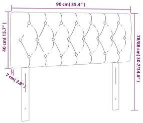 Cabeceira de cama veludo 90x7x78/88 cm cinzento-claro