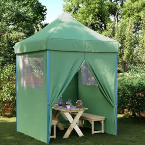vidaXL Tenda p/ festas pop-up dobrável com 4 paredes laterais verde