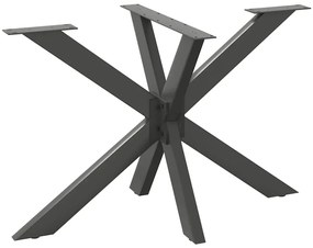 Pé de mesa de jantar em formato de aranha, antracite, 120x68x(72-73) c