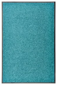 Tapete de porta lavável 60x90 cm azul ciano