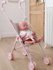 Grande carrinho de passeio para boneca rosa