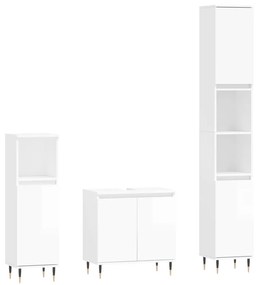 Conjunto de Móveis Eloa para Casa de Banho - Branco Brilhante - Design