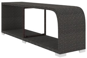 11 pcs conjunto lounge de jardim c/ almofadões vime PE preto