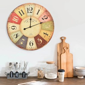 Relógio de parede vintage colorido 60 cm