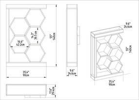 Estante Artemis – Branco e Nogal – 90 x 24,6 x 140 cm