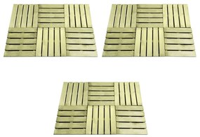 Ladrilhos de pavimento 18 pcs 50x50 cm madeira verde