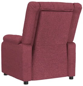 Poltrona elétrica reclinável tecido vermelho tinto