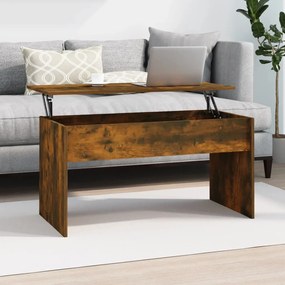 Mesa de Centro Beira Elevatória de 102 cm - Madeira Rústica - Design M