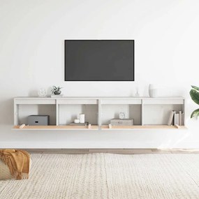 Armários de parede 2 pcs 100x30x35 cm pinho maciço branco