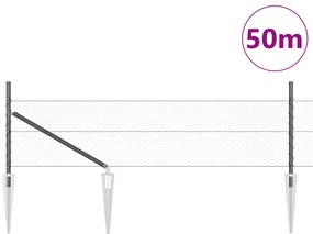 Cerca Hexagonal vidaXL Cinza 0.4x50 m Aço