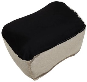 Pufe poltrona creme LINEN DROP Beliani