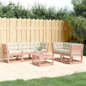 vidaXL 5 pcs conj. sofás jardim c/ almofadões madeira douglas maciça