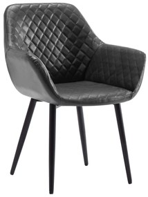 Cadeira de jantar couro artificial cinzento