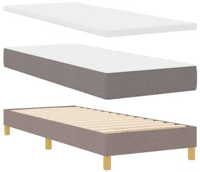 Cama Box Spring com Colchão Taupe 80x200 cm Tecido
