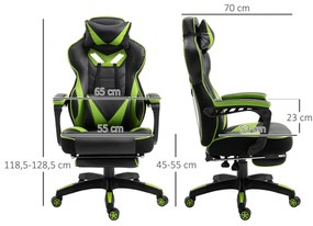 Vinsetto Cadeira de escritorio gaming ergonômica Altura ajustável Recl