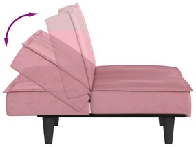 Sofá-cama veludo rosa