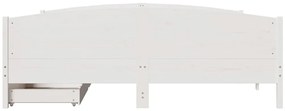 Cama sem colchão 160x200 cm madeira de pinho maciça branco