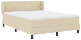 Cama Box Spring vidaXL com Colchão em Creme, 140x200 cm, Tecido