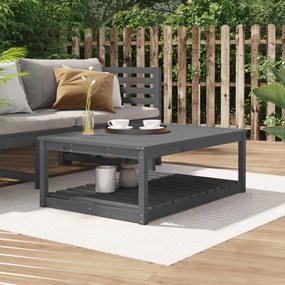 vidaXL Mesa de jardim 121x82,5x45 cm madeira de pinho maciça cinzento