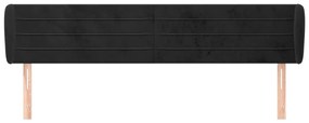 Cabeceira de cama c/ abas veludo 163x23x78/88 cm preto