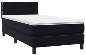 Cama com molas/colchão 80x220 cm veludo preto